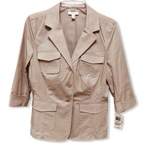 Charter Club Cotton fitted 3/4 Sleeve Blazer